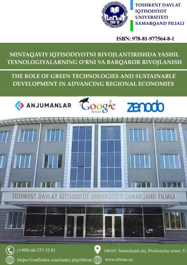  Turizmda strategik rivojlanishni baholash usullari va metodikasi // «Mintaqaviy iqtisodiyotni rivojlantirishda yashil texnologiyalarning o‘rni va barqaror rivojlanish» mavzusidagi xalqaro konferensiya materiallari