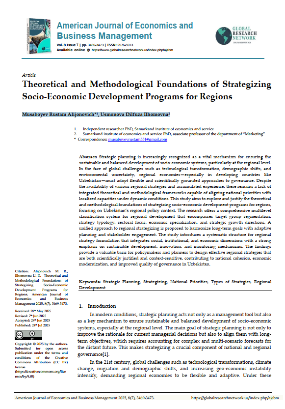 Theoretical and Methodological Foundations of Strategizing Socio-Economic Development Programs for Regions