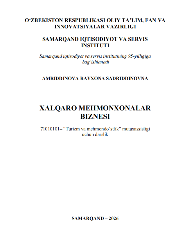 XALQARO MEHMONXONALAR  BIZNESI