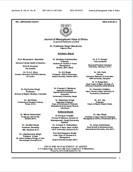 Journal of Management Value & Ethics