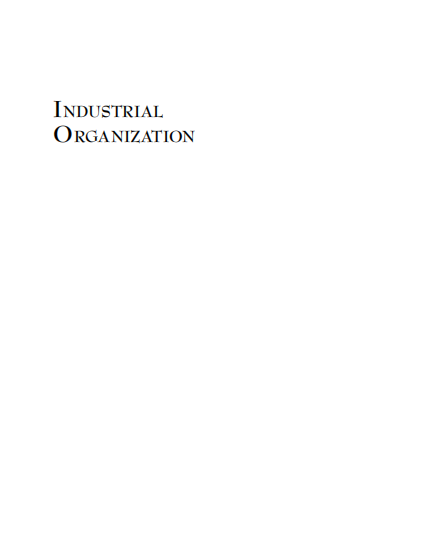  Industrial Organization.