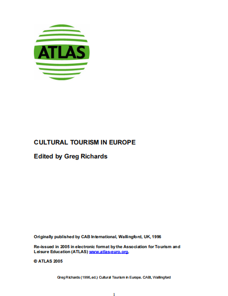  Cultural tourism in Europe. Greg Richards. 2005