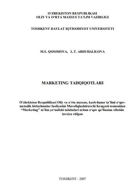 Marketing_tadqiqotlari_M_S_Qosimova_va_bosh_2007_O'quv_qo'llanma