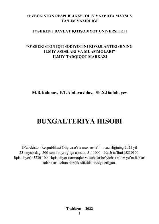 Buxgalteriya hisobi.