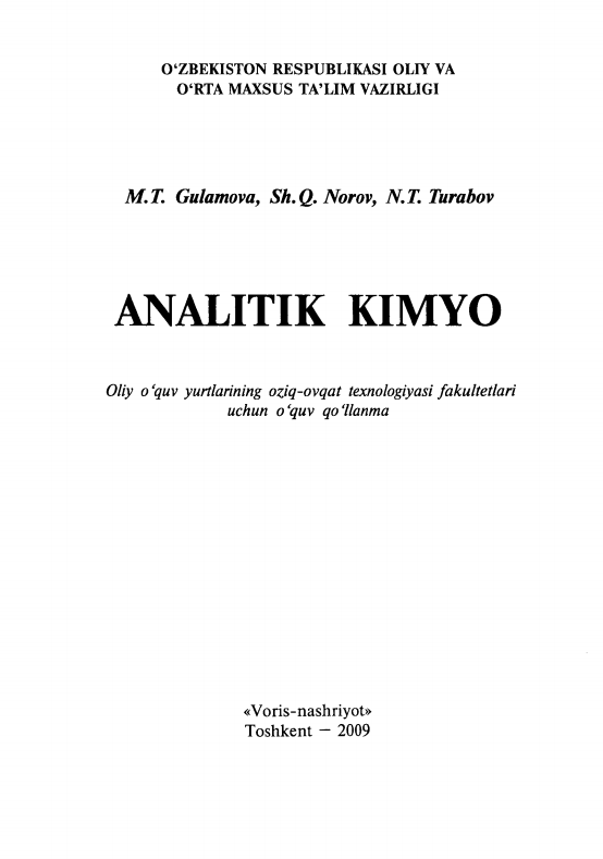 ANALITIK KIMYO