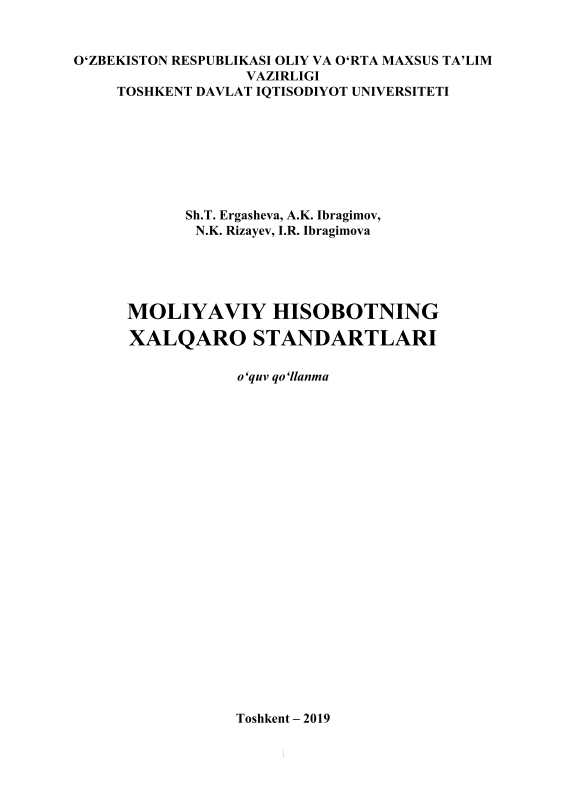  Moliyaviy hisobotning xalqaro standartlari. 
