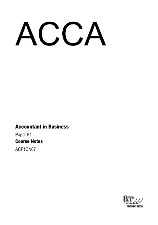  ACCA Accountant in Business