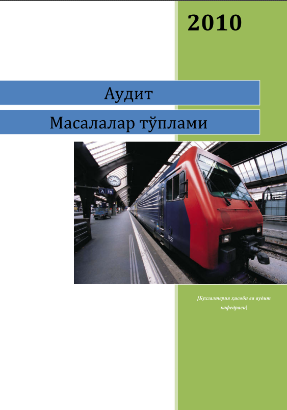 Аудит фанидан масалалар тўплами. 