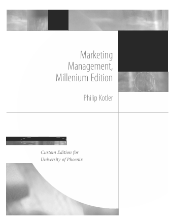  Marketing Management, Millenium Edition. Philip Kotler