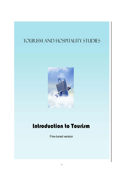  Introduction to Tourism