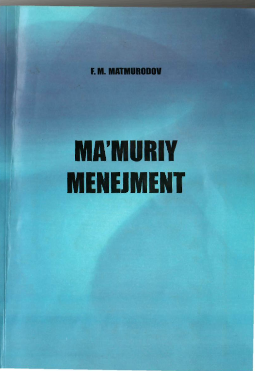  Ma'muriy menejment. 