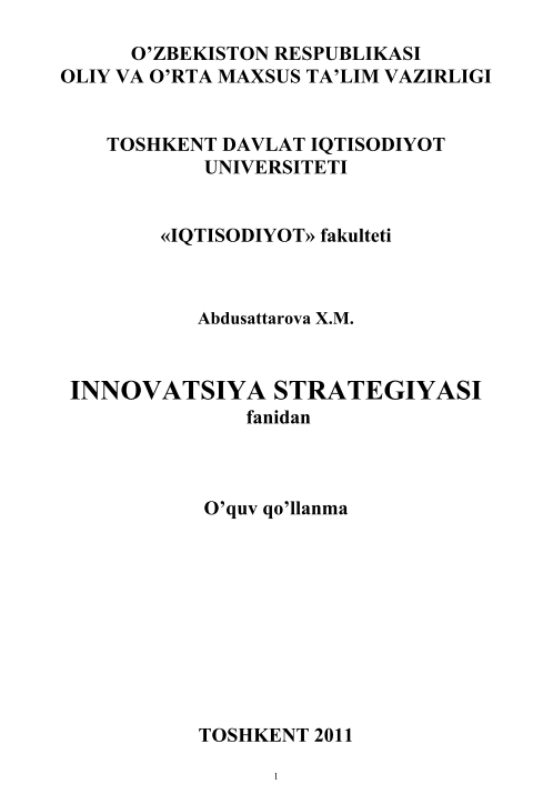  Innovatsiya strategiyasi. 