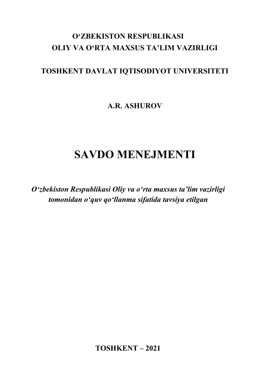 Savdo menejmenti. 