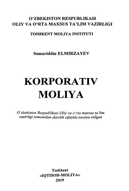 Korporativ moliya
