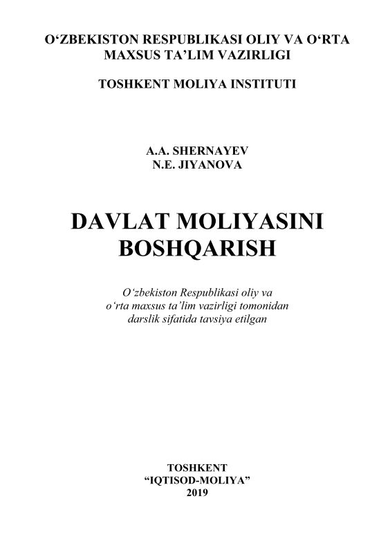  Davlat moliyasini boshqarish.