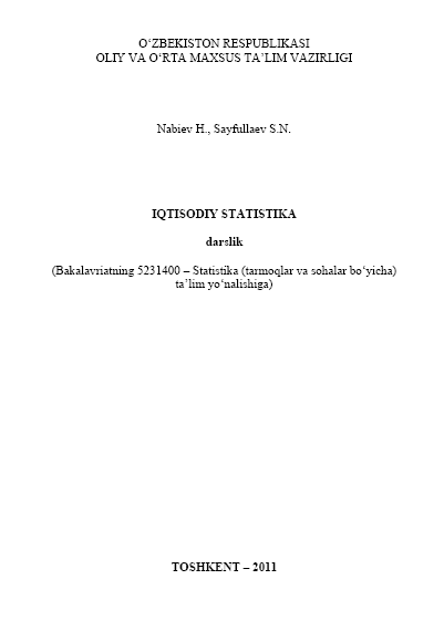 Iqtisodiy statistika. Darslik.