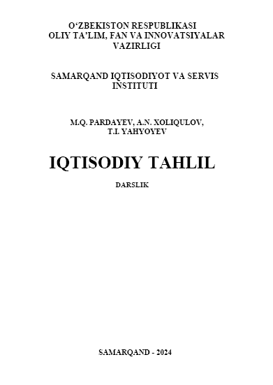 17 Iqtisodiy tahlil. Darslik. M. Samarqand-2024