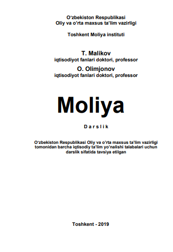 Мoliya. Darslik. T.Malikov, O.Olimjonov. Toshkent-2019