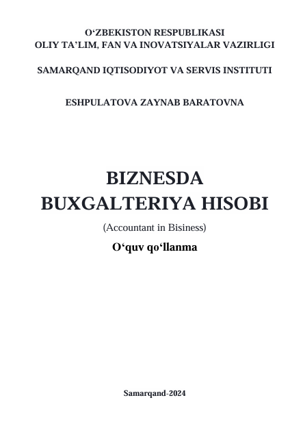 Biznesda buxgalteriya hisobi