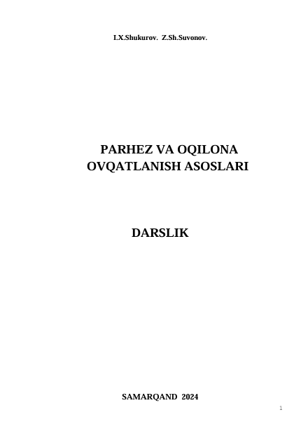 Parhez va oqilona ovqatlanish asoslari