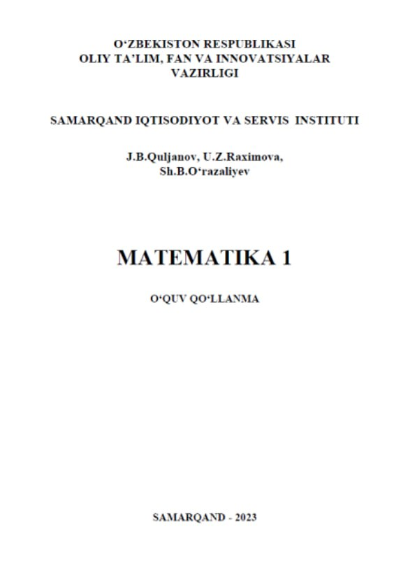 Matematika 1