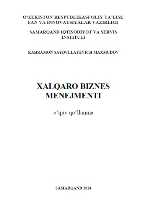  Xalqaro biznes menejmenti